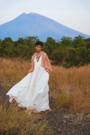 Shakti Dress • Off White Sexy Open Neckline Dress • Hippie Dress