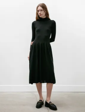 Silk Long Sleeve Dress Black