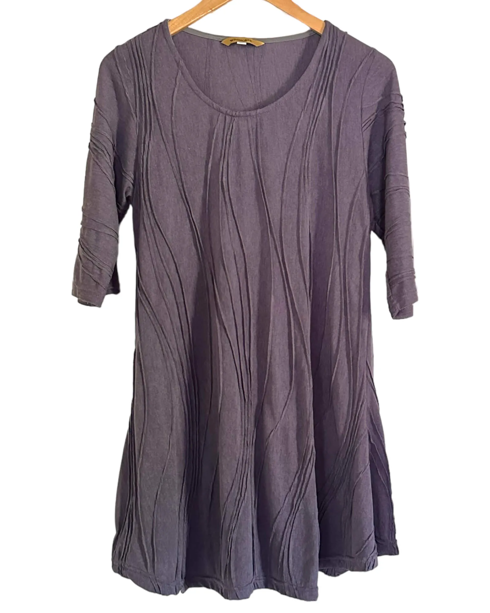 Soft Summer Tulipwood Pin-Tuck Wave Knit Tunic