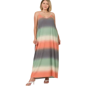 Striped Ombre Maxi Dress