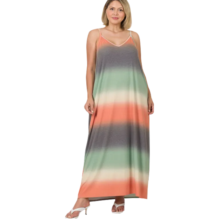 Striped Ombre Maxi Dress