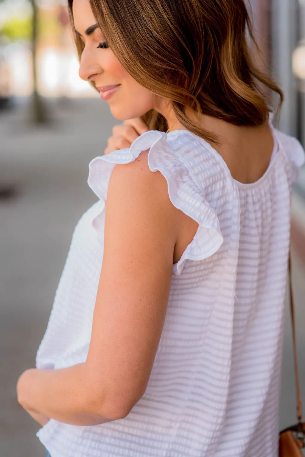 Subtle Textured Bibbed Flutter Tank