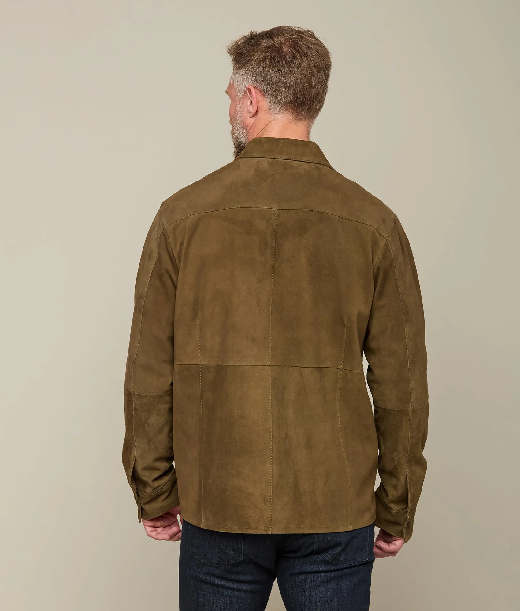 Suede Shacket :: Olive