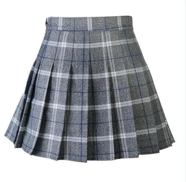 Summer High Waist College Pleated Skirt