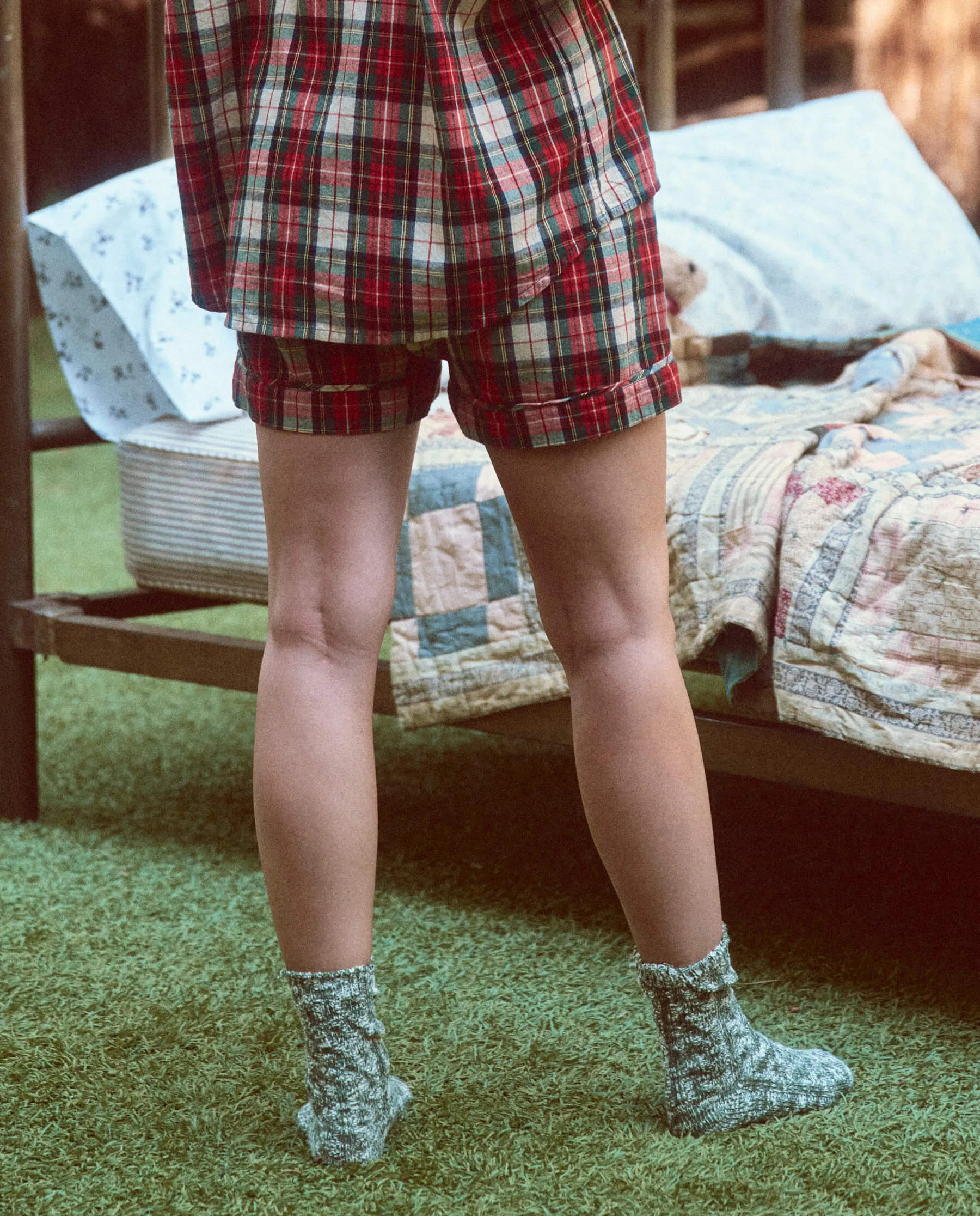 The Square Pajama Short. -- Winter Cabin Plaid