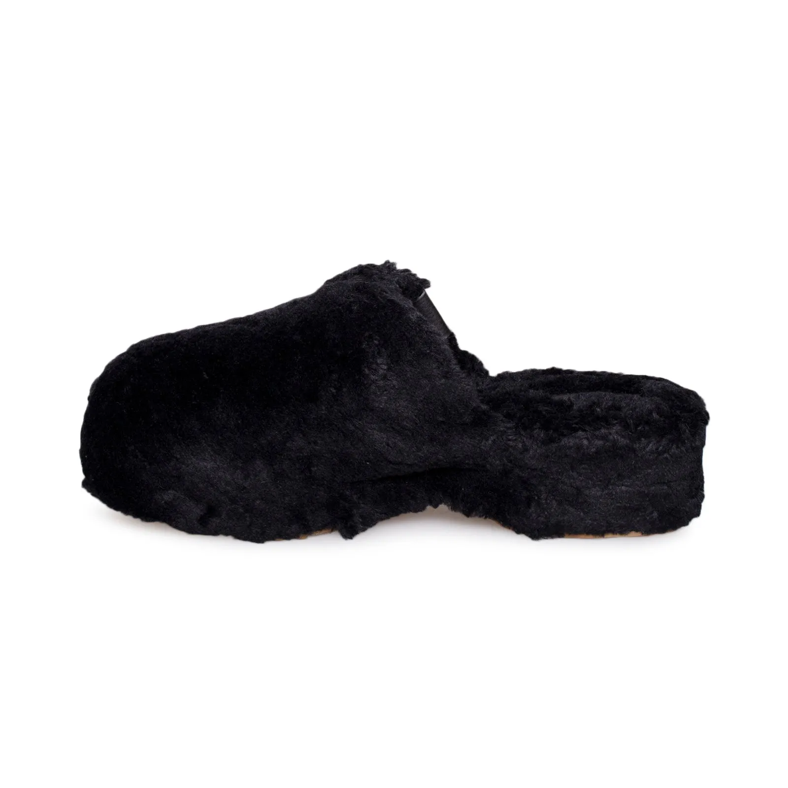 UGG Fuzz Sugar Clog Black Shoes - Women's