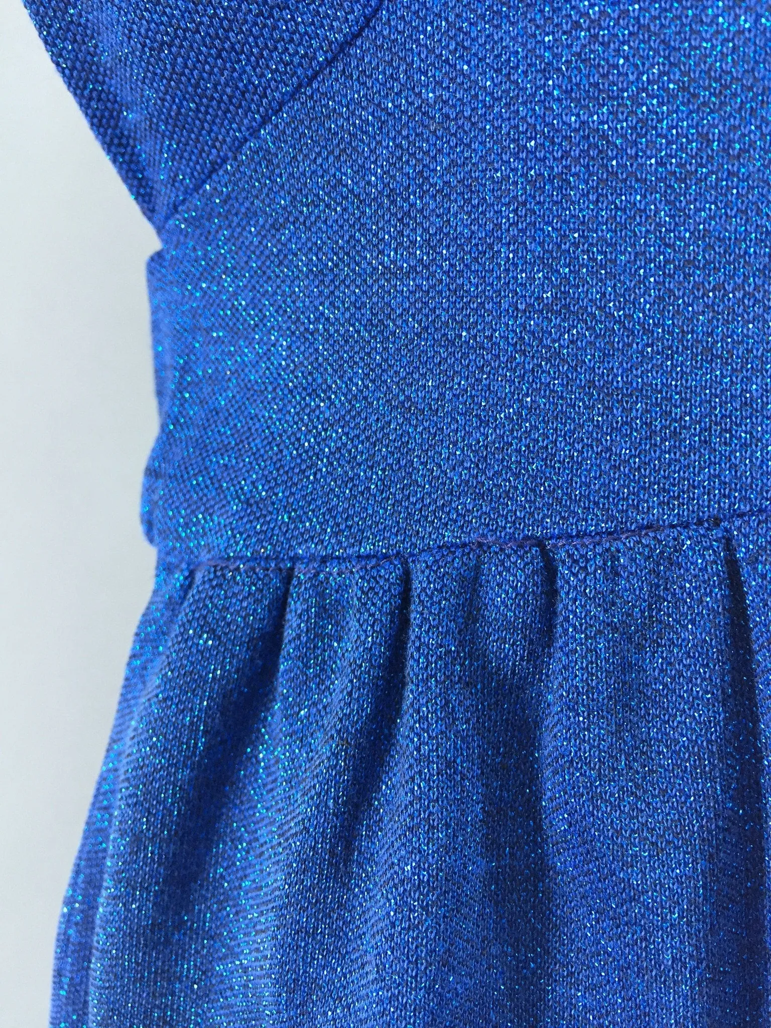 Vintage 1960s Metallic Blue Lurex Knit Dress