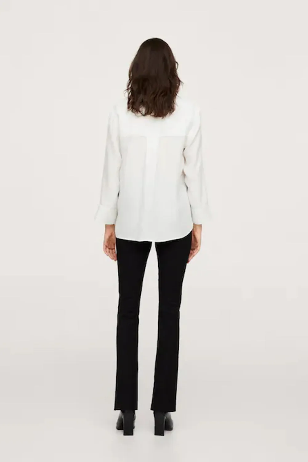 White Silky Zipper Shirt