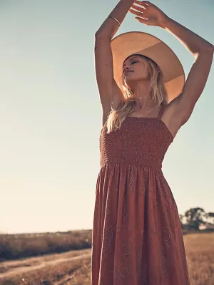 Womens Maxi Dress- Rust