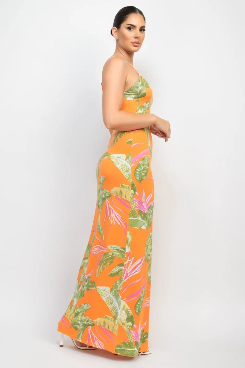 Women's Scoop tropical print maxi dress