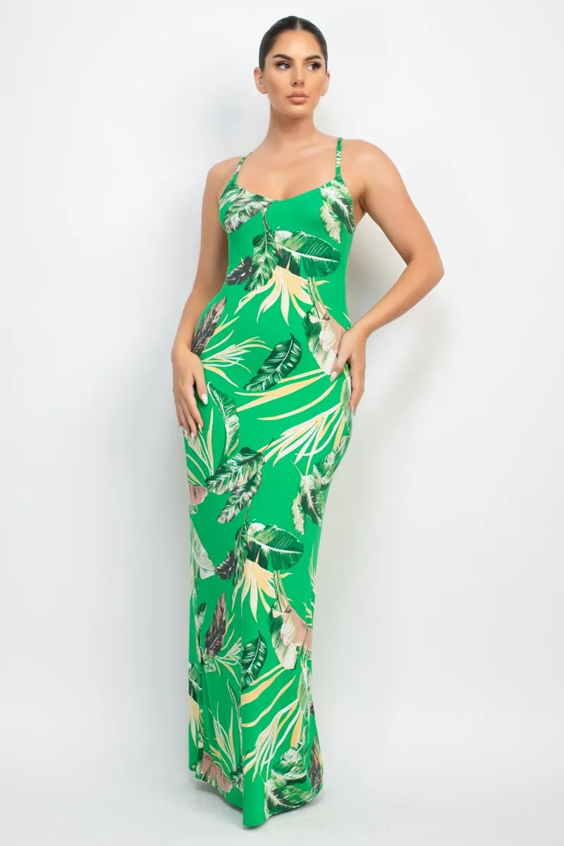 Women's Scoop tropical print maxi dress