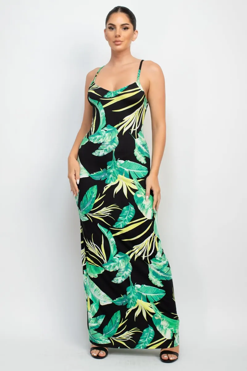 Women's Scoop tropical print maxi dress