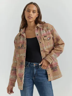 Women's Wrangler Brown/Pink Aztec Shacket