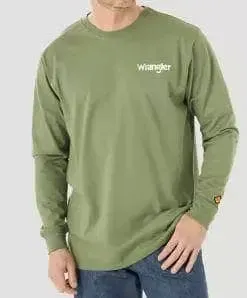 WRANGLER - FR Men's Wrench Skull Graphic Long Sleeve Work T-Shirt, Military Green