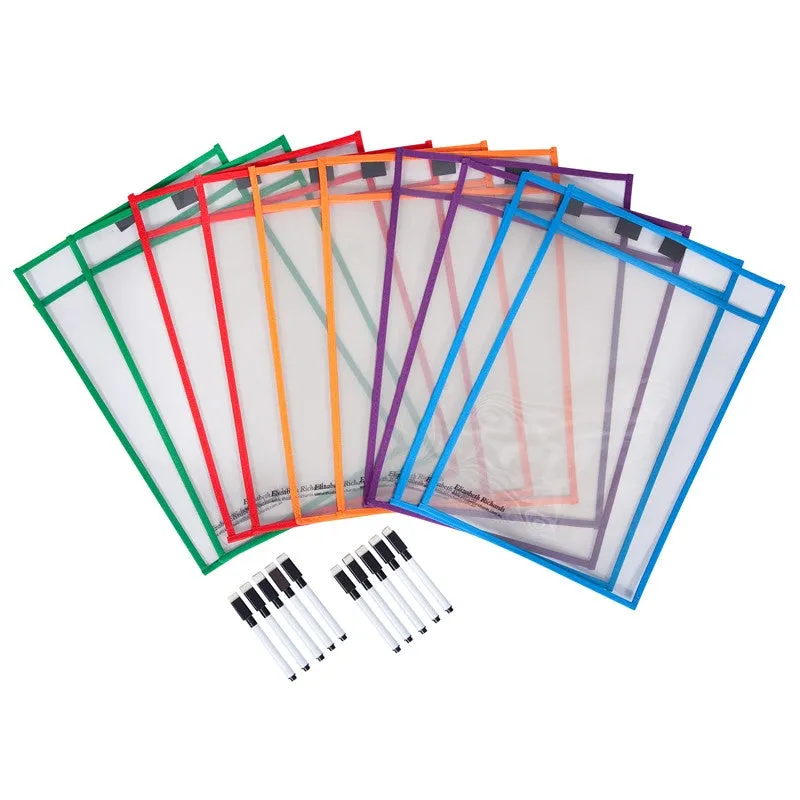 Write n Wipe Paper Saver Sleeves - A4 Pack of 30 - inc Pens & Erasers