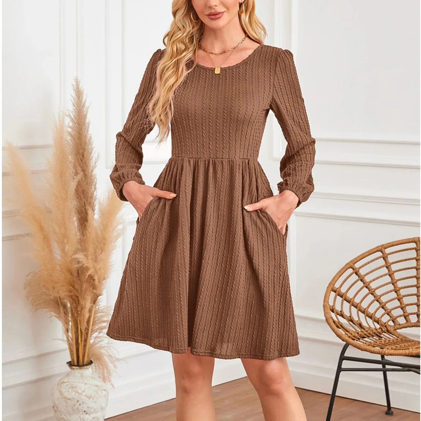 Y2K Fashionable Knitted Casual Dress