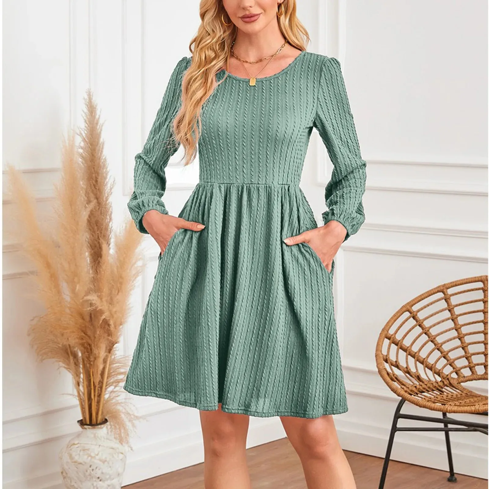 Y2K Fashionable Knitted Casual Dress