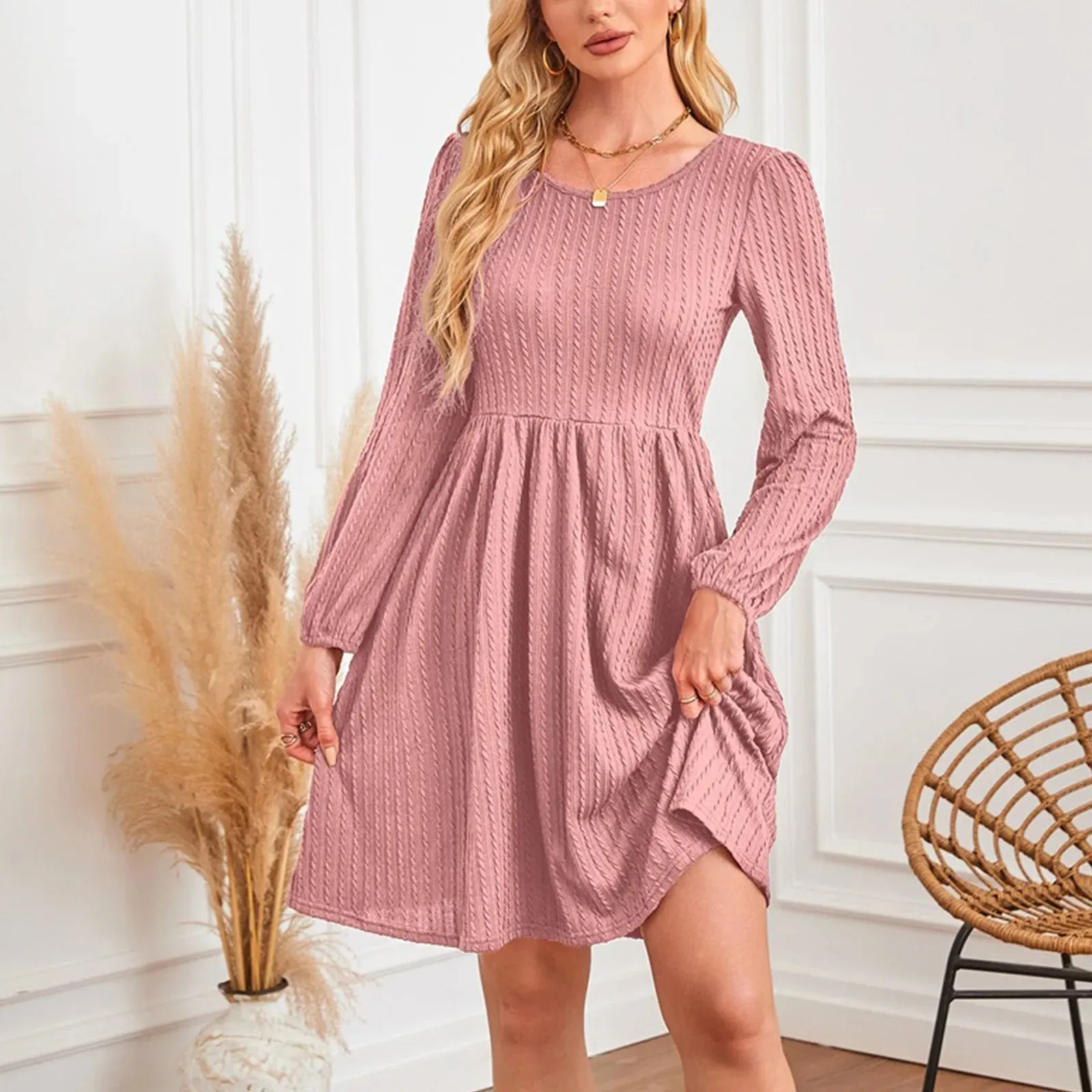 Y2K Fashionable Knitted Casual Dress