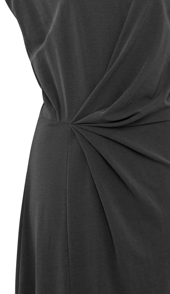 Yaya Midi Dress Cap Sleeve Anthracite