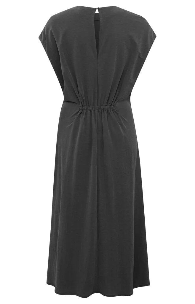 Yaya Midi Dress Cap Sleeve Anthracite