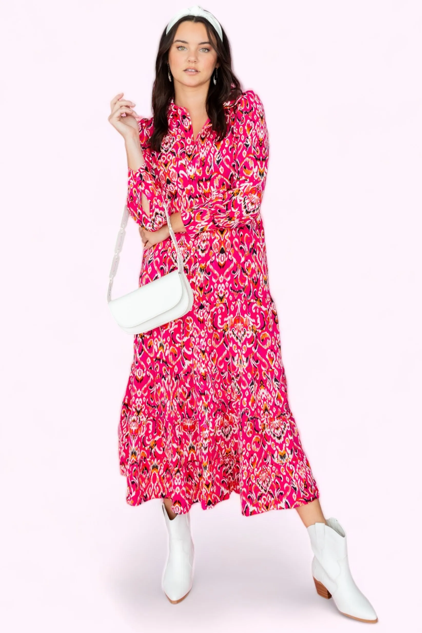 You're My Happy Place Midi Shirt Dress